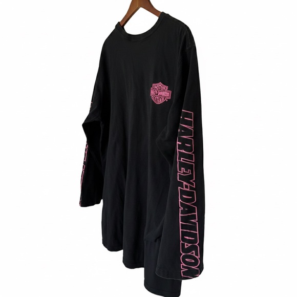 Vtg 2010 Harley Davidson Made in USA Pink Logo Graphic T-Shirt XL Unisex - Picture 3 of 8